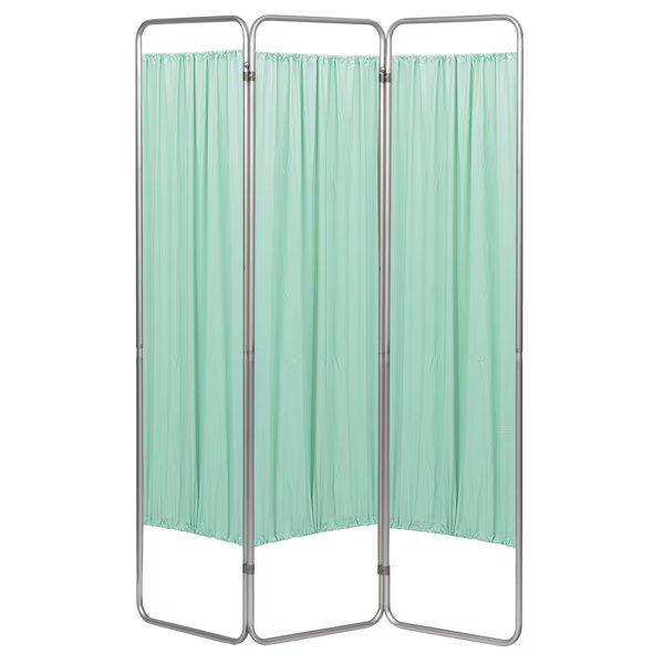 3 Section Economy Privacy Screen with Vinyl Panels, Green, Omnimed, Mfr#: 153093-15